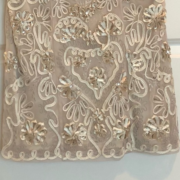 Sue Wong Beige Cocktail Dress Size 6 - Picture 15 of 16